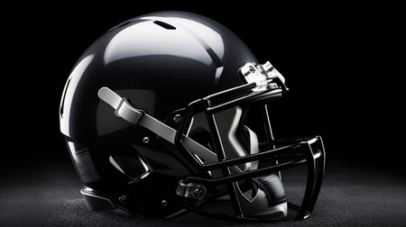 American football background with ball and black helmet. football helmet. Generative Aiの素材