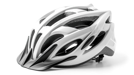 a white bicycle helmet isolated on white background. safety helmet. Generative Aiの素材