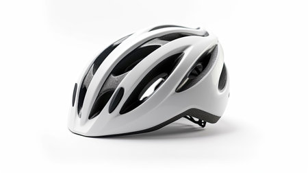 a white bicycle helmet isolated on white background. safety helmet. Generative Aiの素材