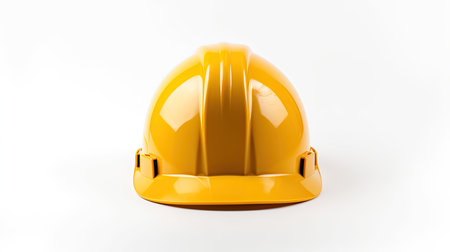 A yellow safety helmet isolated on white background. Generative Aiの素材