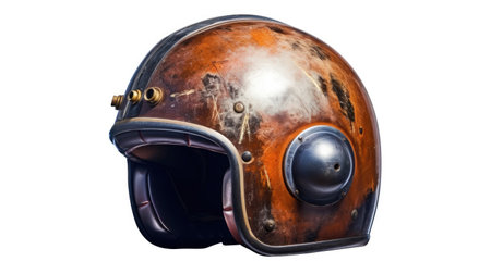 A vintage helmet isolated on white background. Generative Aiの素材