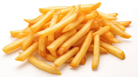 French fries isolated on white background. Generative Aiの素材