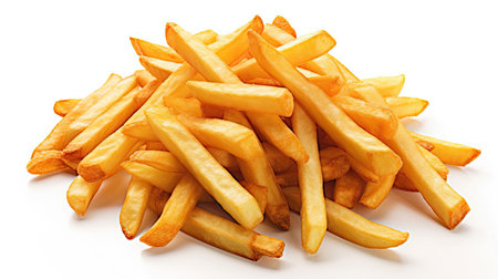 French fries isolated on white background. Generative Aiの素材