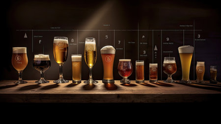 Chart of The steps in making beer. Generative Aiの素材