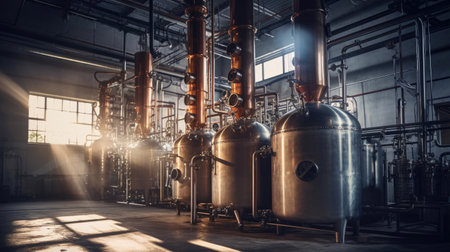 Modern liquor distiller. Generative Aiの素材