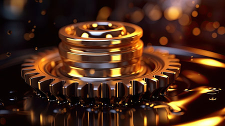 Automotive, Oil wave splashing in car engine with lubricant oil. Concept of lubricate motor oil and gears for engine.の素材