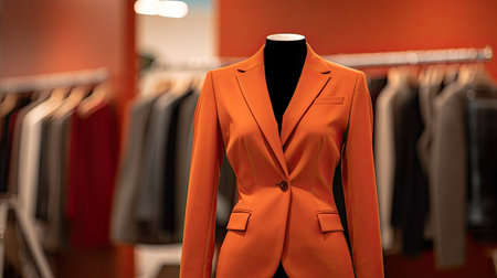 Business women's suit in store.の素材