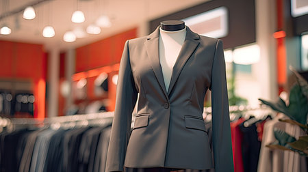 Business women's suit in store.の素材