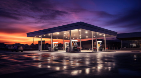 Modern gas station.の素材