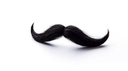 Close up of Black moustache on white background.の素材