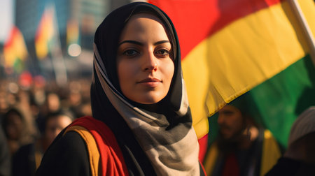 Palestinian freedom protest near the united nations.の素材
