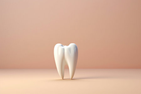 Photo pour a healthy white tooth isolated on light background. dental care concept. - image libre de droit