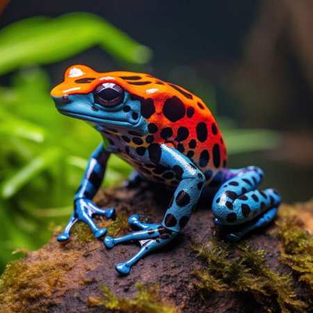 A colorful rainforest poison dart frog.の素材