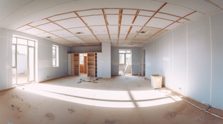 Empty of under construction room in house, interior decoration ideas.の素材