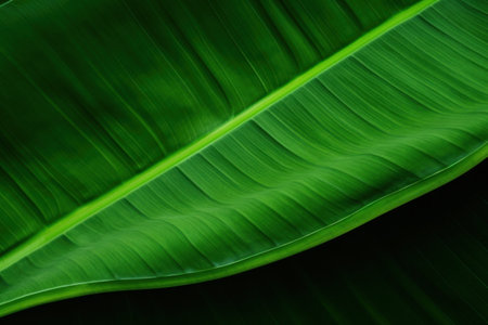 Green banana leaf texture, Nature background.の素材