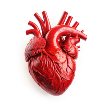 Anatomy of the human heart isolated on a white background.の素材
