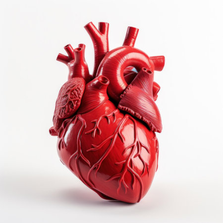Anatomy of the human heart isolated on a white background.の素材