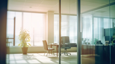 Blurred office interior room.の素材