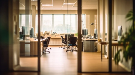 Blurred office interior room.の素材