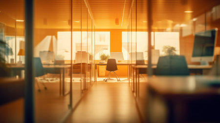 Blurred office interior room.の素材