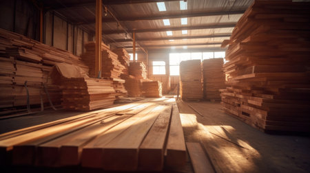 Area of Furniture and wooden sheets, Industrial wood processing.の素材