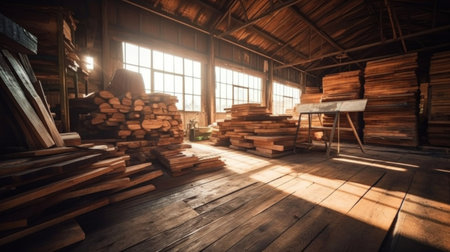 Area of Furniture and wooden sheets, Industrial wood processing.の素材