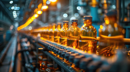 A team workers working at technology production factory with industrial machinesの素材