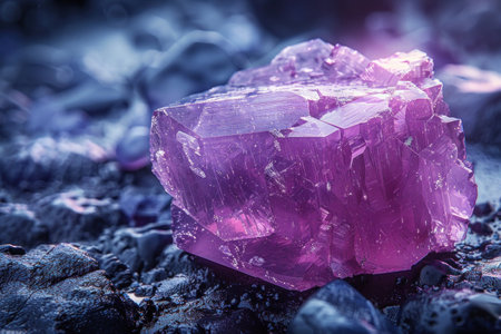 Alexandrite stone on dark background.の素材