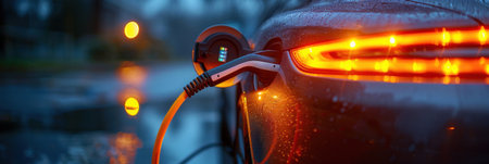 Automobile charging and getting electricity.の素材