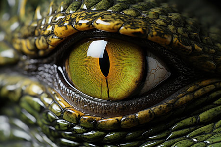 Close up of crocodile animals eyes.の素材
