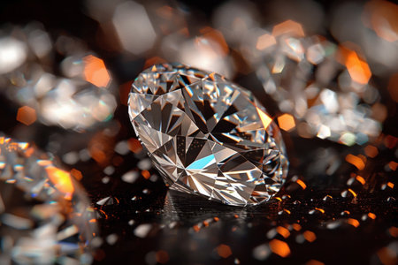 Diamonds on dark background.の素材