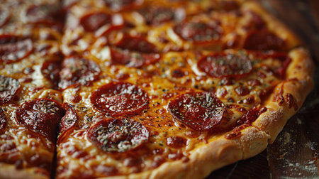 close up of freshly baked pizza.の素材