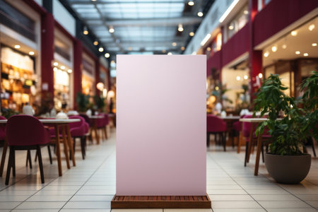 Empty board for product advertisement at department store.の素材