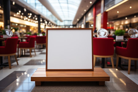 Empty board for product advertisement at department store.の素材