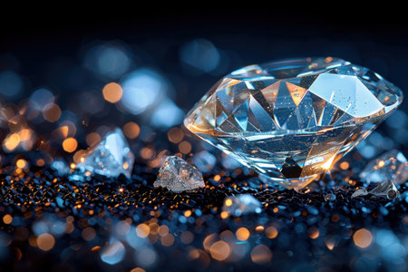 Diamonds on dark background.の素材
