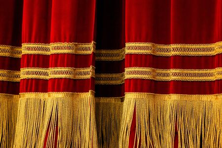 Curtain Red Goldの写真素材