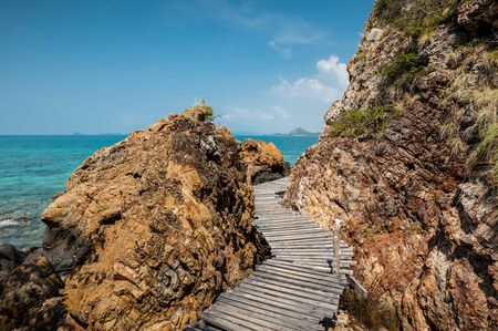 travel the Kham island  by boat at Chonburi thailandの写真素材