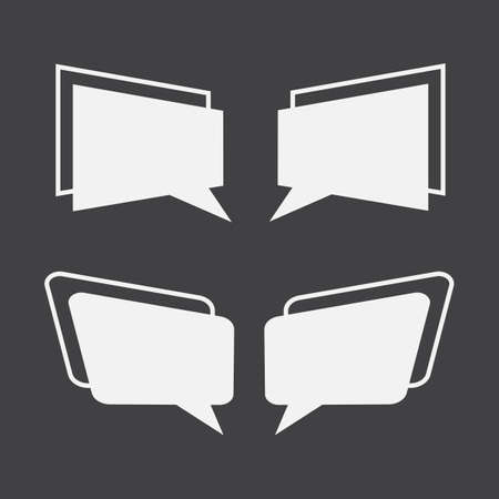 Speech bubble white icon on gray backgroundのイラスト素材
