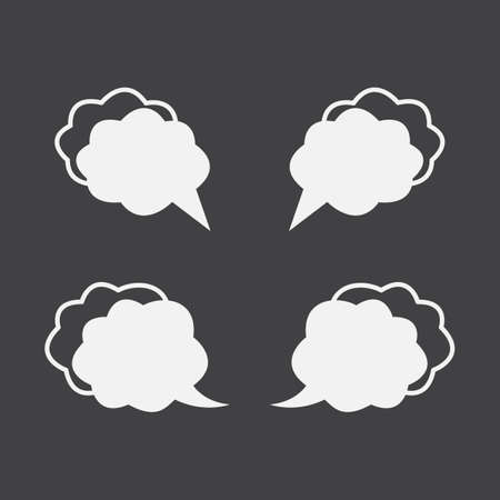 Speech bubble white icon on gray backgroundのイラスト素材