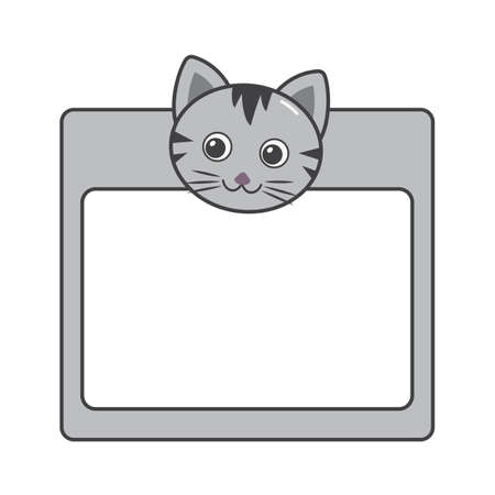 illustration cute and funny kittens frameのイラスト素材