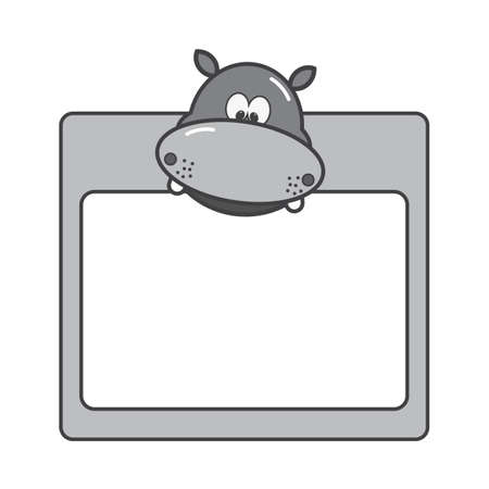 animal frame hippoのイラスト素材