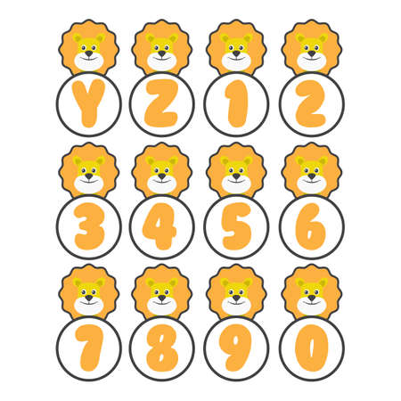 Lion alphabet collection, vector art and illustration.のイラスト素材