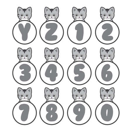 Cat alphabet collection, vector art and illustration.のイラスト素材