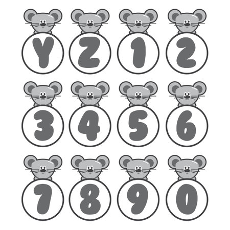 Mouse alphabet collection, vector art and illustration.のイラスト素材
