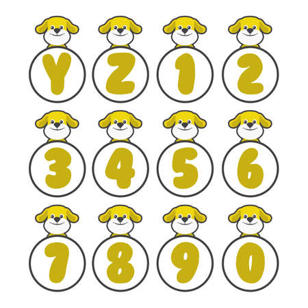 Dog alphabet collection, vector art and illustration.のイラスト素材