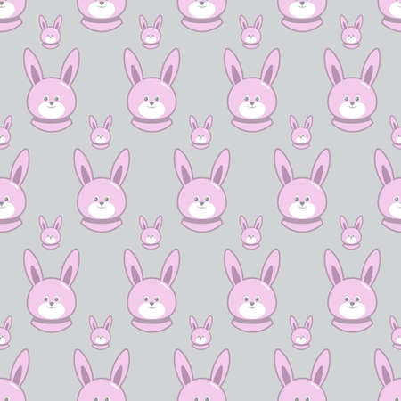 Seamless pattern with cute bunny.のイラスト素材