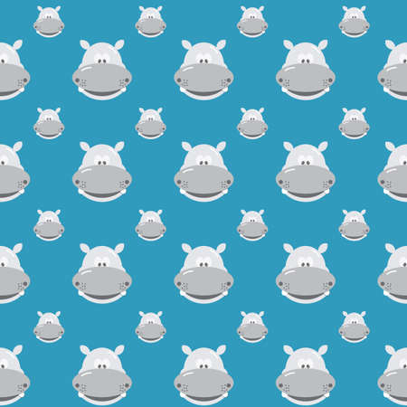 Seamless pattern of hippoのイラスト素材
