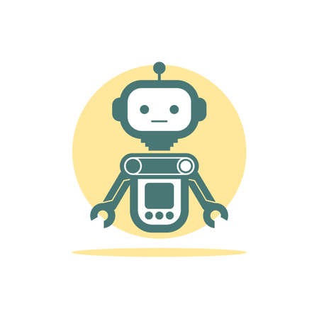 metal robot flat illustration vector imageのイラスト素材