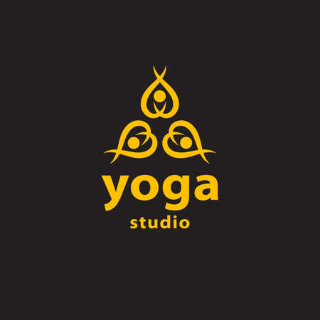 yoga abstract logo vector imageのイラスト素材
