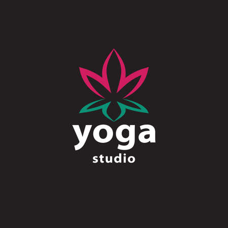 yoga abstract logo vector imageのイラスト素材